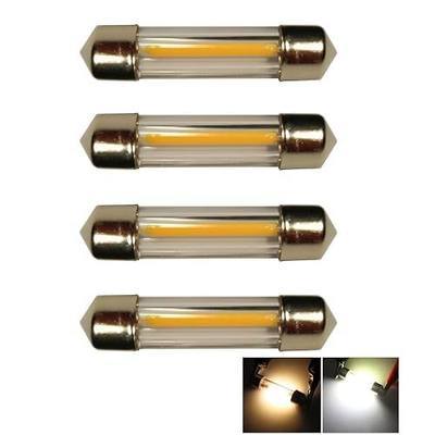 Weixuan 4 PCS LED Car Festoon Dome Interior Light 31MM 36MM 39MM 41MM COB Filament Reading Map Door Bulbs,Refrigerator Light Bulbs, RV Fridge Light Bulbs (Warm White, 36MM)