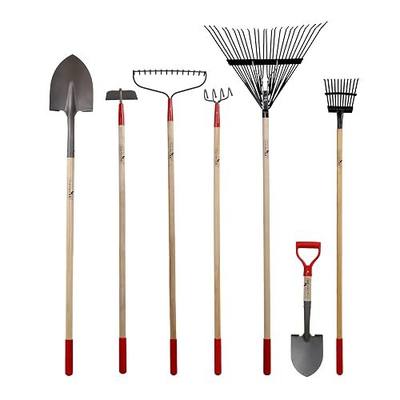 GardenAll 7-Piece Long Handle Garden Tools Set, Include Shovel Rake Hoe,Gardening Tools for Women,Lightweight Ergonomic Wood Handle Yard Work Set