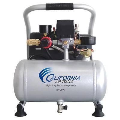 California Air Tools CAT-1P1060S Light & Quiet Portable Air Compressor, Lightweight, Ultra Quiet, Oil-Free, 1 Gallon Steel Tank, .6 HP, 56 dBA Noise Level, Silver | Light & Quiet, Lightweight, Ultra Quiet, Oil-Free, 1 Gallon Steel Tank, .6 HP, 56 dBA Noise Level