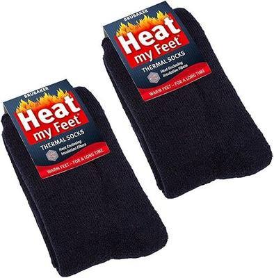 2-Pack BRUBAKER Heat my Feet Thermal Socks - Warm Feet - Heat Enclosing Insulation Fibers