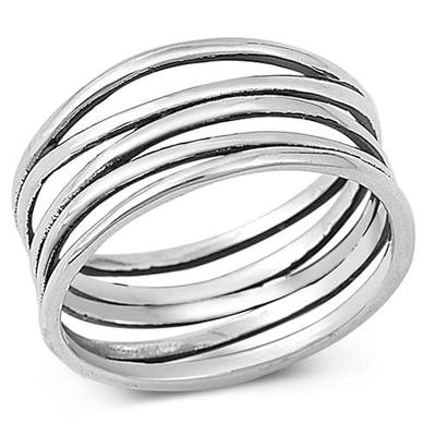 CHOOSE YOUR COLOR Sterling Silver Knot Bar Ring
