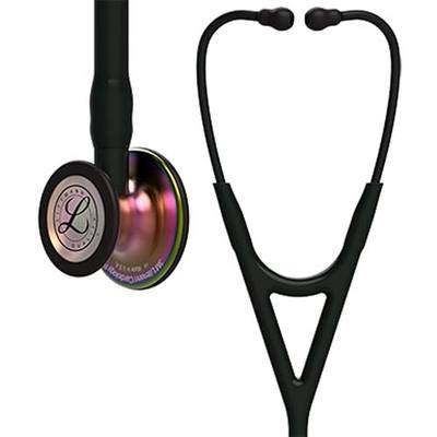 3M Littmann Cardiology IV Diagnostic Stethoscope, 6165, More Than 2X as Loud, Weighs Less, Stainless Steel Rainbow-Finish Chestpiece, 27" Black Tube, Stem, and Headset