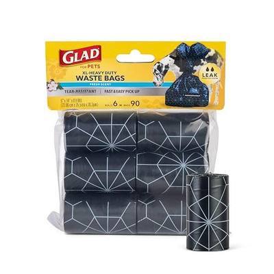 Glad for Pets Extra Large Scented Dog Poop Bags, Heavy Duty Tear-Resistant Pet Waste Pickup Bags with Fresh Scent, Easy-Tie Handles for Walking, Camping, Travel, 90 Count