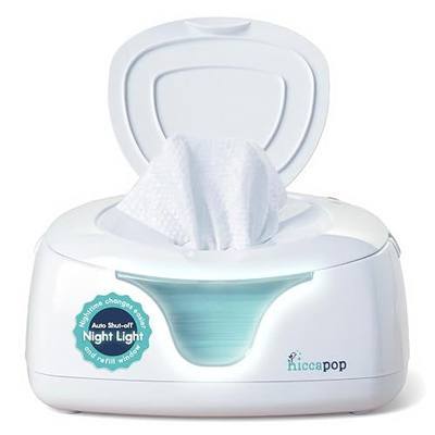 Hiccapop Baby Wipe Warmer and Baby Wet Wipes Dispenser | Baby Wipes Warmer for Babies | Diaper Wipe Warmer with Changing Light, White