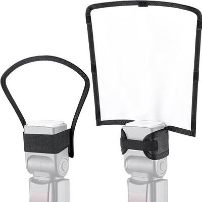 waka Flash Diffuser Reflector Kit - Bend Bounce Flash Diffuser+ Silver/White Reflector for Speedlight, Universal Mount for Canon, Nikon, etc.