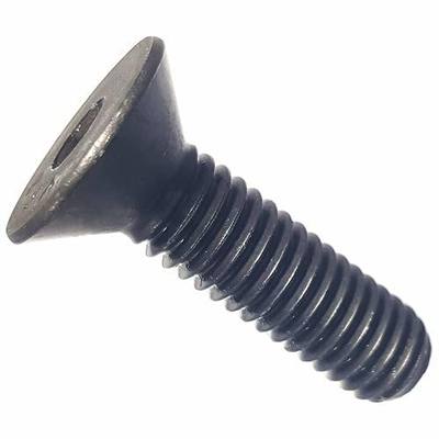 1/4-28 x 1-1/2" Flat Head Socket Cap Screws, Allen Socket Drive, Alloy Steel, Full Thread, Black Oxide, Machine Thread, Quantity 25