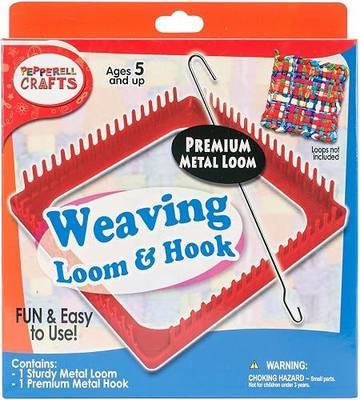 Pepperell Crafts Metal Potholder Loom & Hook Set – Durable Metal Weaving Loom for Making Traditional Potholders – Includes Metal Hook | Durable Metal Material, Perfect Size for Traditional Potholders