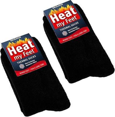 2-Pack BRUBAKER Heat my Feet Thermal Socks - Warm Feet - Heat Enclosing Insulation Fibers