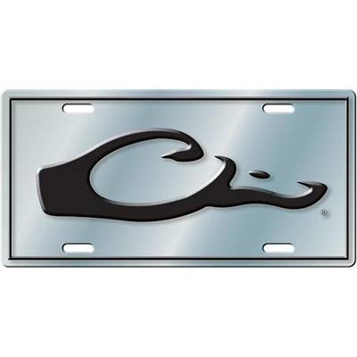 DRAKE WATERFOWL Drake Head Logo DW80122 Decorative License Plate | Aluminum, Durable, Easy to Mount, One-Size Hunting Vehicle Accessories, Silver