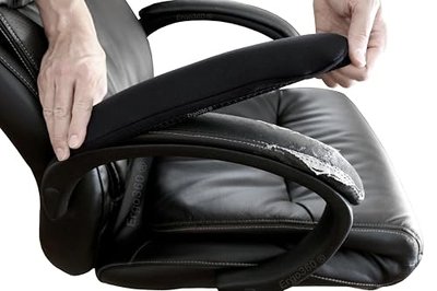 Soft Neoprene Chair Arm Pad Covers Stretch Over Armrests 13" to 17". Restore, Protect and Cushion. Complete Set of 2. Made in The USA.