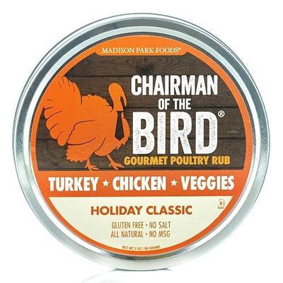 Chairman of the Bird Gourmet Turkey Rub Seasoning – Citrus-Herb Blend, 2 oz | Classic Salt-Free Orange Cranberry, Rosemary, Sage Dry Rub for Turkey, Stuffing & Veggies, Roast, Grill, Smoke, Gluten-Free
