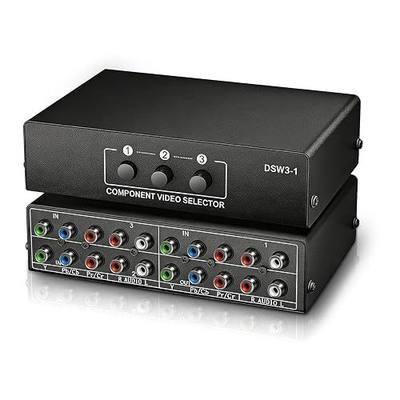 Linkstyle 3 in 1 Out Component AV Video Switch Box 1080P, 3 Way Composite 3 RCA AV Splitter RGB Selector Video Audio Switch Converter, for Xbox 360 Wii PS3 PS1 PS1 SNES DVD/VCD/STB/TV/HDTV