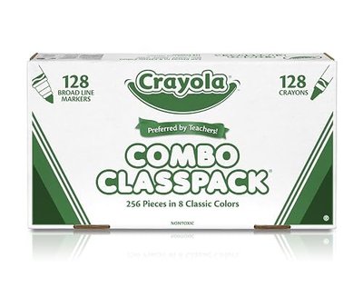 Crayola Crayons & Washable Markers Classpack (256ct), Teacher Classroom Must Haves, Bulk Markers for Kids, Art Supplies for Preschool & Kindergarten