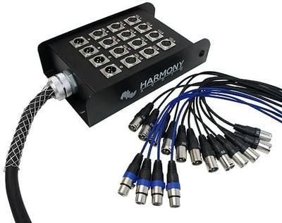 Harmony Audio HA-SB16100 Pro Stage XLR Snake Cable Box 16 Channel - 100 Feet (12 Send, 4 Returns)
