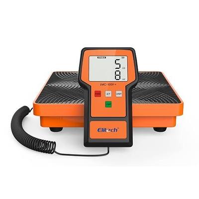 Elitech Refrigerant Scale 110 Lbs – High Precision HVAC Freon Scale with LB+OZ Dual-Unit Display, Electronic Charging Weight Scale with Carry Case, LMC-100F+