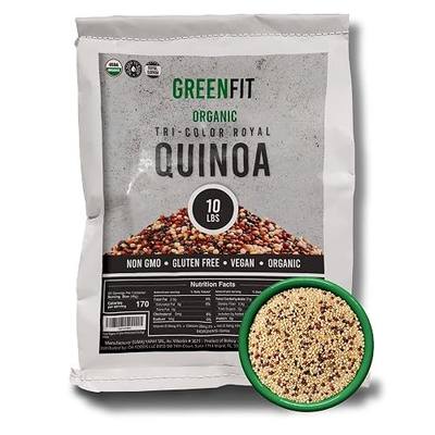 Greenfit Royal Organic Tri Color Quinoa | Non-GMO, Gluten-Free, Vegan, and Organic | Complete Protein, High Fiber, Low-Calorie Tri-Color Quinoa | (10 Pound - Pack of 1)