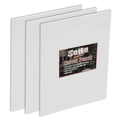 SoHo Artist Cotton Canvas All Media Panels - 16x20-3 Pack of Double Primed Cotton Acid-Free Panels Bonded Canvases for Paintings, Artwork and More