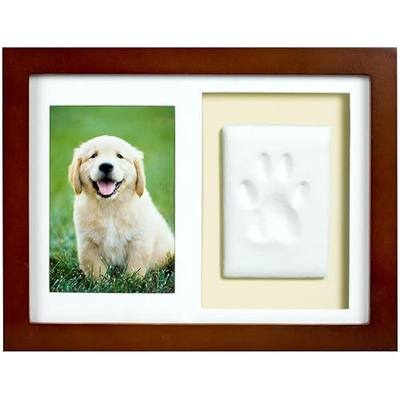 Tiny Ideas Paw Print Keepsake Impression Kit, No Mess Pet Clay Paw Print Mold for Dog and Cat, Ideal Personalized Memento or Memorial Frame for Pet Parents
