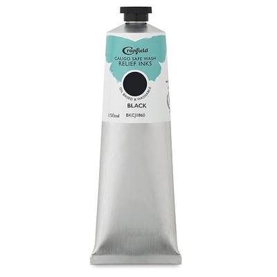 Cranfield Colours Caligo Safe Wash Relief Ink, Artist Oil-based and Washable Printmaking Inks, Black, 150 Milliliter Tube