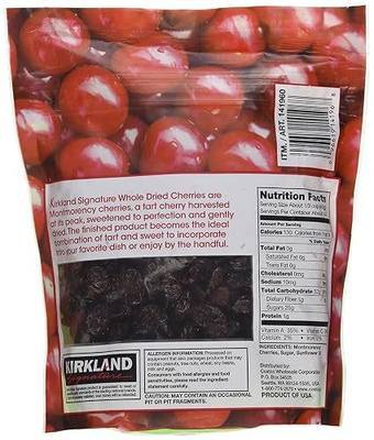 Kirkland Signature Tart Montmorency Whole Dried Cherries 20 oz (Pack of 3)