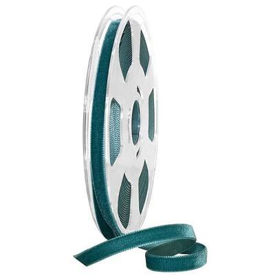 Morex Ribbon Ribbon, Swiss Velvet Nylon, 3/8 inch by 11 Yards, Teal, Item 01210/10-654 Nylvalour Velvet, 3/8" x 11 yd,