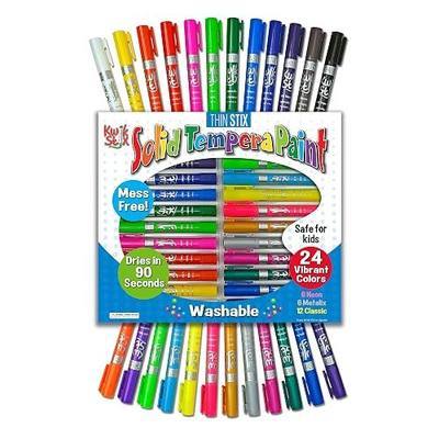 The Pencil Grip - Thinkstix Tempera Paint, 24 Pack Classic Metalix and Neon
