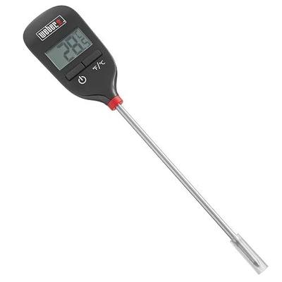 Weber Instant‑Read Thermometer Probe, Black/Silver – Fast Digital Grill & Kitchen Thermometer with 15‑Second Readout, Auto Shutoff & Fahrenheit/Celsius Options - Grill Accessory | Quick & Precise Temperature Measurement in °C and °F, Accurate in 15 Seconds, Auto Shut-Off, Easy-Read Display