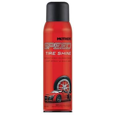 Mothers Speed Tire Shine, 15 oz. Aerosol (16915) | Long-Lasting, High-Gloss “Just Dressed” Finish, No Sling, Browning or Run, Fast & Easy Application, Premium Silicones
