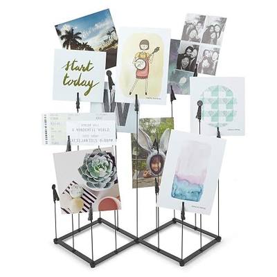Umbra Crowd Picture Frame Multi Photo Holder Display with 15 Clips, Black