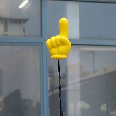 Yellow Forefinger Antenna Topper Ball EVA Foam Car Styling Roof Ornament (Forefinger)