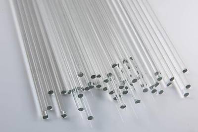 Boro Rods, 1 lb, COE 33, Clear 5mm Stringers Borosilicate Solid Rods