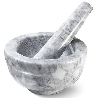Sagler Mortar and Pestle Set - Small Grinding Bowl Container for Guacamole, Spices, Salsa, Pesto, Herbs - Best Mortar and Pestle Spice and Pills Crusher Set, Holds Up to 3 Oz (4.5 x 2 Inch)