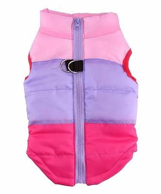 Winter Waterproof Windproof Dog Vest - Warm Coat for Cold Weather, Small & Medium Dogs - Pink/Purple/Rosered