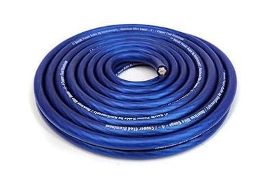 KnuKonceptz Bassik 4 Gauge Power/Ground Wire Cable Blue 25 Foot Coil