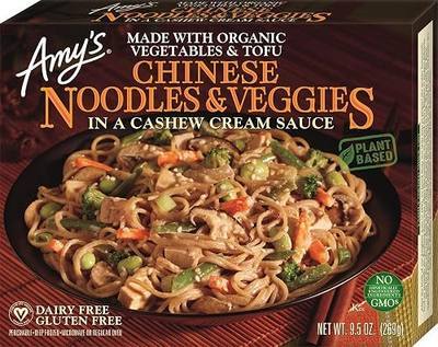 Amy's Frozen, Chinese Noodles & Veggies in a Cashew Cream Sauce, 9.5 oz.