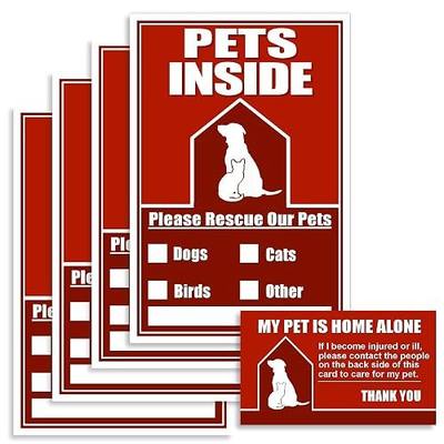 Fire Stickers Pets Emergency Pet Finder Window Sticker Kit 4 Pet Alert Stickers Your House 1 Pet Emergency Wallet Card