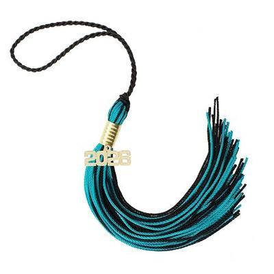 Tassel Depot Black/Teal Graduation Tassel with Customizable Year - Every School Color Available - Made in USA