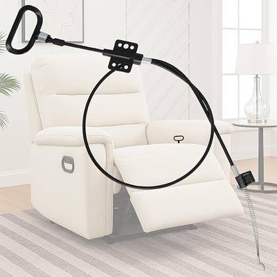Podoy Recliner Cable Replacement 44.5” with D-Ring Pull Handle & S-Tip Hook, Recliner Release Cable with 4.92” Exposed Cable Length, Replacement Parts for Couch Chair Sofa Recliners