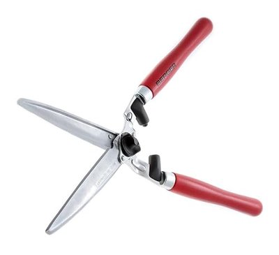 Berger hedge shear, wooden handle 4490 with straight blades, 2 sap grooves and wrist-gentle shock absorber