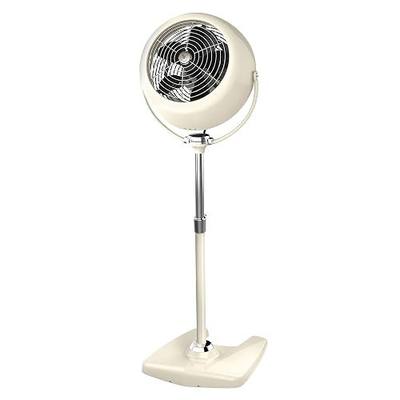 Vornado VFAN™ Sr. Pedestal Fan, Vintage Metal Standing Air Circulator, 3 Speeds, Adjustable Height 42-55 in, Tilt Head, Circulator for Bedroom, Home, Cooling, Retro Electric Floor Fan, Vintage White