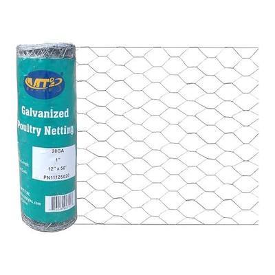 20GA Galvanized 12in x 50ft x 1in Mesh Chicken Wire Hexagonal Poultry Netting