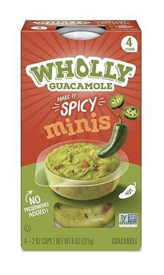 Wholly Guacamole, Spicy Guacamole Minis (4 Cups), 8 Oz