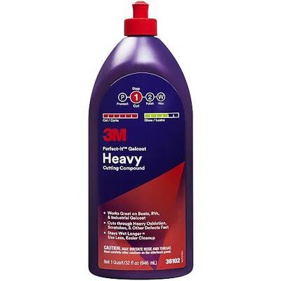 3M Perfect-It Gelcoat Heavy Cutting Compound, 1 Quart – Fast Cutting Marine Oxidation Remover for Boat & RV Gelcoat Surfaces