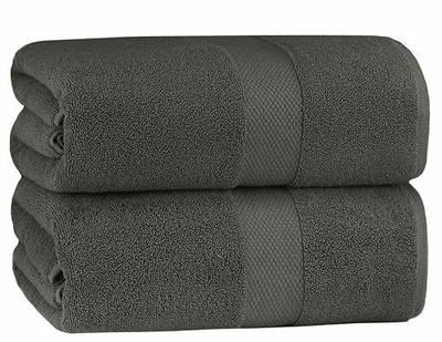 COTTON CRAFT Hotel Spa Luxury Bath Sheet - 2 Pack - Oversized Extra Large 40 x 80 - Heavyweight 700 GSM 2 Ply Ringspun Cotton - Soft Absorbent Everyday Use Home Bath Easy Care Towel Set - Grey