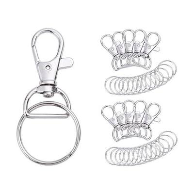 Valar Dohaeris 100 Pieces Metal Swivel Lanyards Snap Hooks Lobster Clasps 40 Pieces with Key Rings 60 Pieces for Jewelry Findings