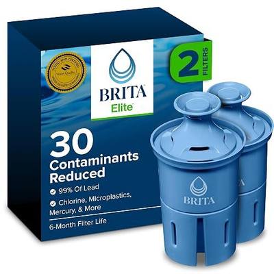 Brita Elite Water Filter Replacements for Pitchers and Dispensers, BPA-Free, Reduces 99% of Lead, Lasts Six Months or 120 Gallons, Includes 2 Pitcher Replacement Filters