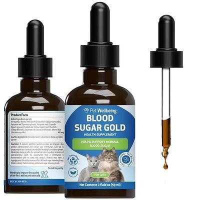 Pet Wellbeing Blood Sugar Gold for Cats - Blood Sugar Support, 2 oz | NASC Certified & Vet-Formulated Liquid Blood Glucose Supplement with Gymnema & Devil’s Club for Insulin & Pancreatic Support