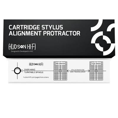 Hudson Hi-Fi Turntable Phonograph LP Phono Cartridge Stylus Alignment Protractor Tool–High Contrast (VTA Sold Separately)