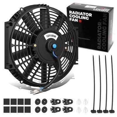 DNA Motoring 12 Inch High Performace Electric Cooling Slim Radiator Fan with Mount Kit, Black, RAF-12+FMK