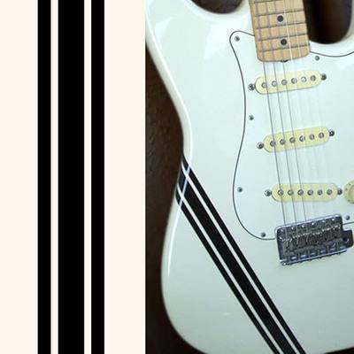 Racing Stripes/Competition Lines Sticker for Guitars & Bass - Solid Black, CR-207-BK